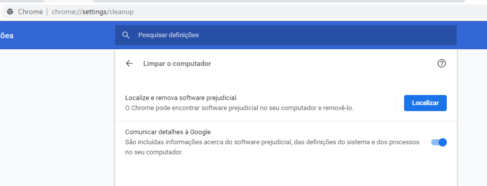 remover malware do chrome