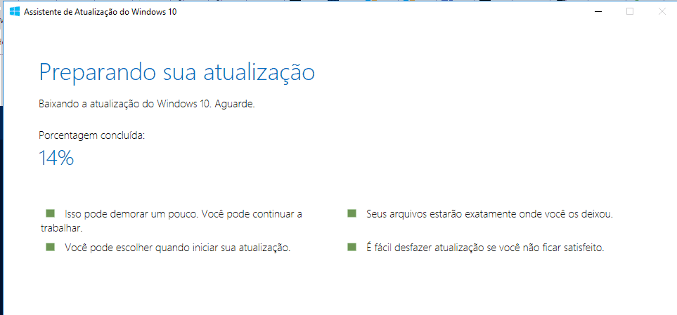 baixando atualizações do windows