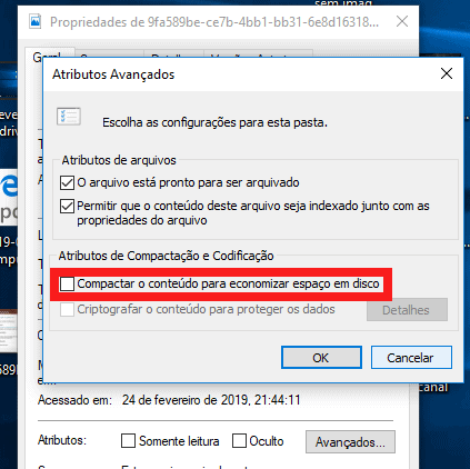 compactar arquivos no windows 10