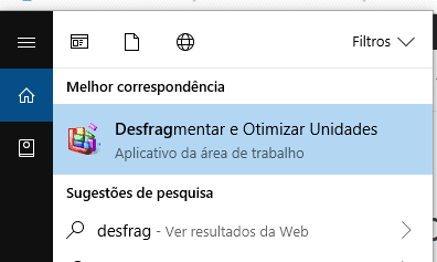 desfragmentar e otimizar unidades