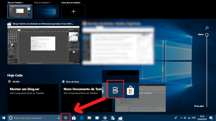 Como limpar o histórico de atividades da Visão de Tarefas do Windows 10