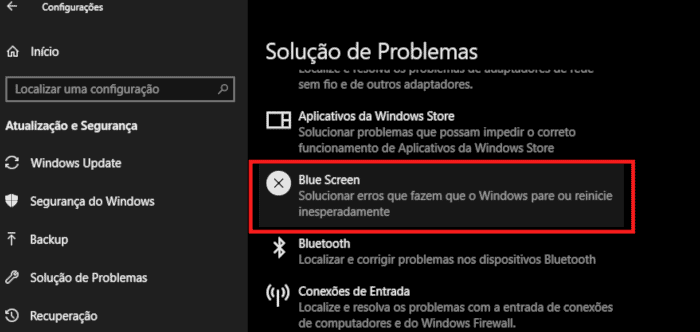 corrigir erros tela azul
