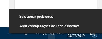 solução de problemas da internet