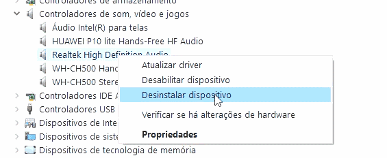 desinstalar dispositivo