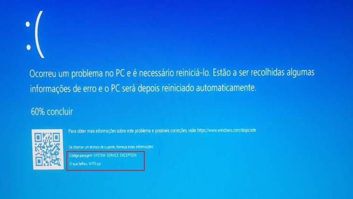 indentificar erro tela azul bsod