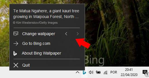 mudar wallpaper no bing