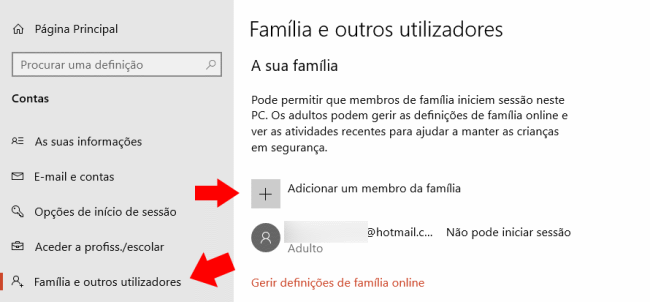 adicionar membro da familia