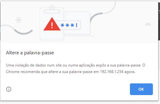 chrome altere a palavra passe