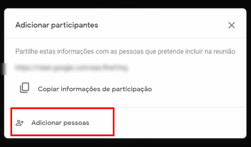 adicionar pessoas à videoconferÊncia