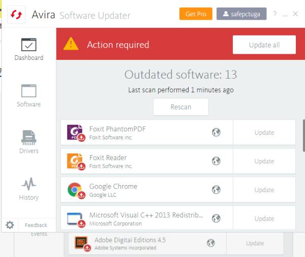 avira software updater