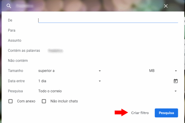 criar regra filtro no gmail
