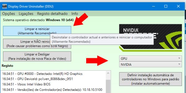 usar o display driver uninstaller