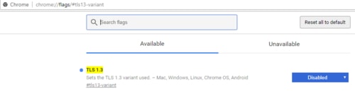 tls 1.3 no google chrome