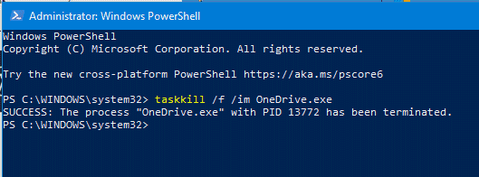 terminar processo do onedrive