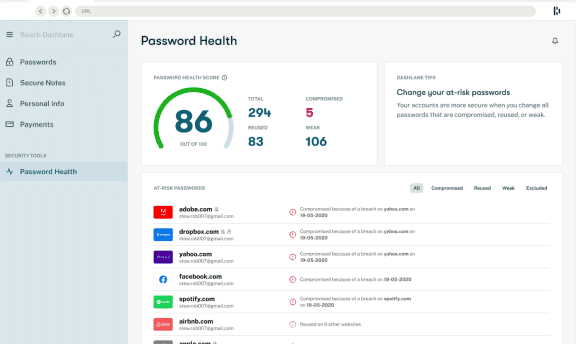 dashlane gerenciador de senhas