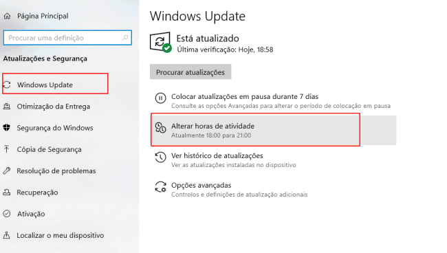 horário de atividade do windows