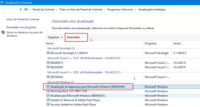 resolver o erro 0x0000011b ao conectar Impressora