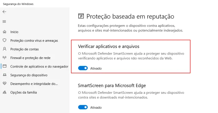 desativar o windows smartscreen