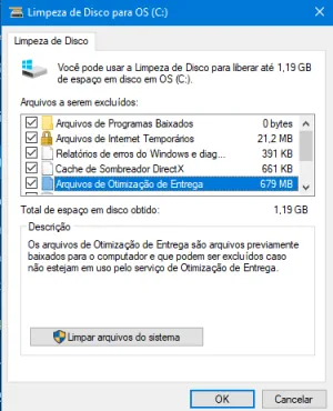 limpar cache do windows10