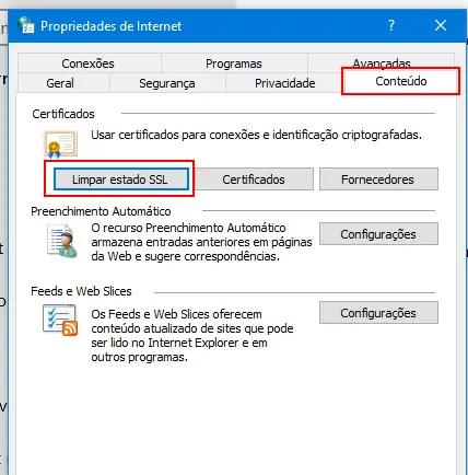 limpar estado ssl