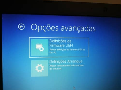 aceder à uefi através do windows