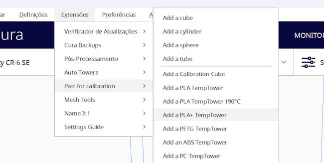 criar uma torre de temperatura no Cura